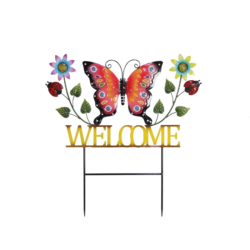 Butterfly Welcome Garden Stake